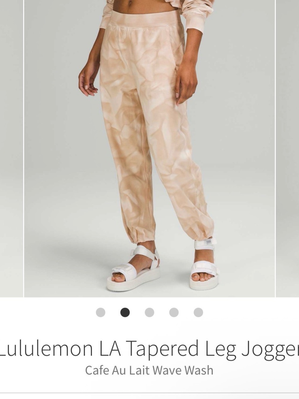 lululemon athletica Neutral Beige Wave-Print Tapered Joggers